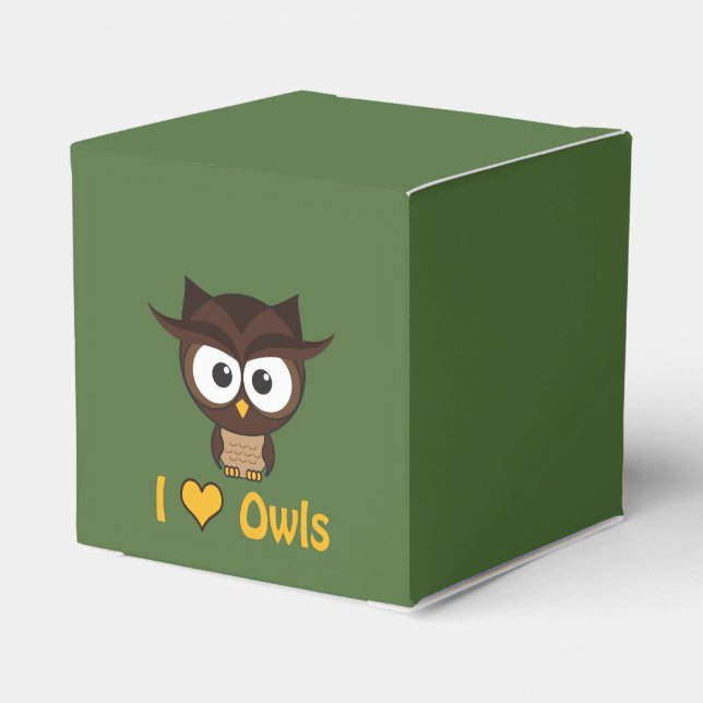 I heart (love) owls favor box (Back Side)