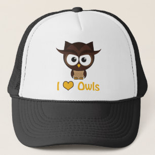 I heart (love) owls trucker hat