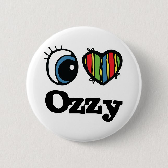 I Heart (Love) Ozzy 2 Inch Round Button (Front)