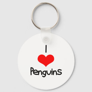 I Heart (Love) Penguins Keychain