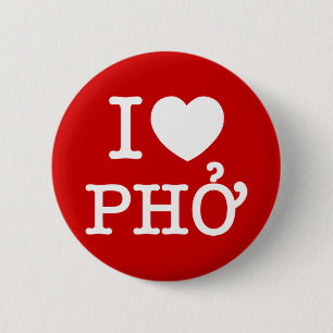 I Heart (Love) Pho 2 Inch Round Button