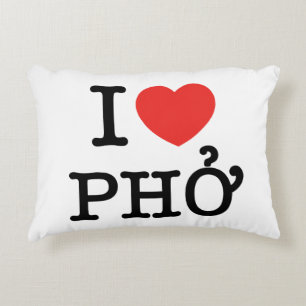 I Heart (Love) Pho Decorative Pillow