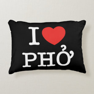 I Heart (Love) Pho Decorative Pillow