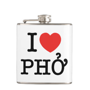 I Heart (Love) Pho Hip Flask