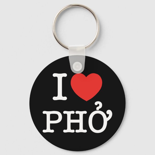 I Heart (Love) Pho Keychain (Front)