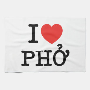 I Heart (Love) Pho Kitchen Towel