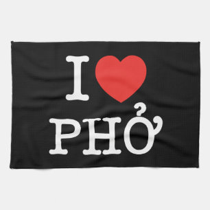 I Heart (Love) Pho Kitchen Towel