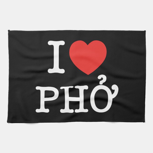 I Heart (Love) Pho Kitchen Towel (Horizontal)