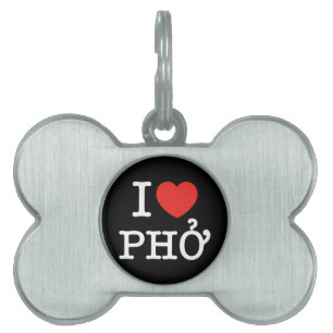 I Heart (Love) Pho Pet ID Tag