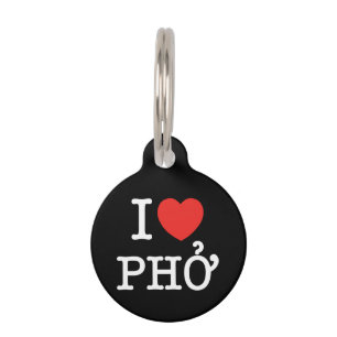 I Heart (Love) Pho Pet Tag