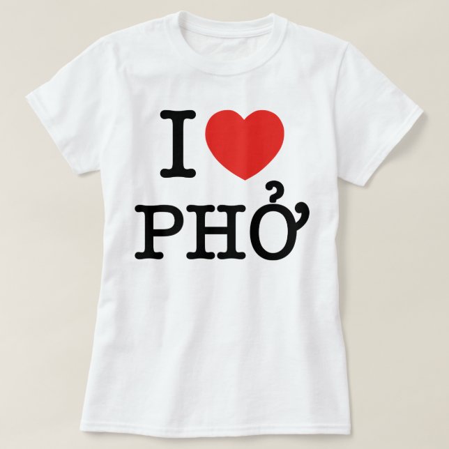 I Heart (Love) Pho T-Shirt (Design Front)
