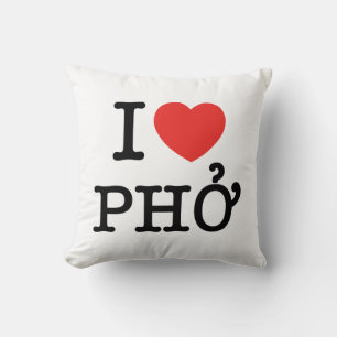 I Heart (Love) Pho Throw Pillow