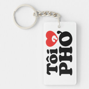 I Heart (Love) Pho (Tôi ❤ PHỞ) Vietnamese Lan Keychain