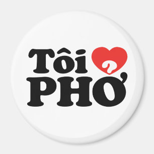 I Heart (Love) Pho (Tôi ❤ PHỞ) Vietnamese Lan Magnet