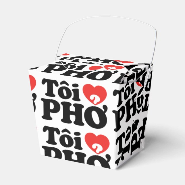I Heart (Love) Pho (Tôi ❤ PHỞ) Vietnamese Language Favor Box (Front Side)