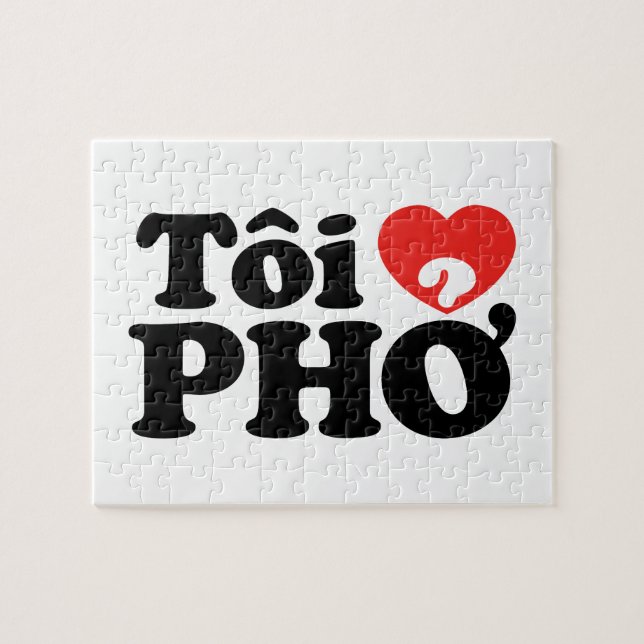 I Heart (Love) Pho (Tôi ❤ PHỞ) Vietnamese Language Jigsaw Puzzle (Horizontal)