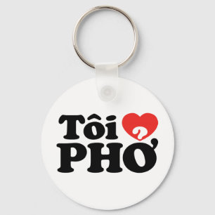 I Heart (Love) Pho (Tôi ❤ PHỞ) Vietnamese Language Keychain
