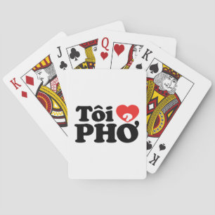 I Heart (Love) Pho (Tôi ❤ PHỞ) Vietnamese Language Playing Cards