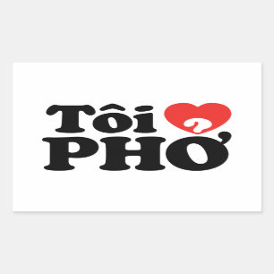 I Heart (Love) Pho (Tôi ❤ PHỞ) Vietnamese Language Sticker