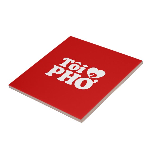I Heart (Love) Pho (Tôi ❤ PHỞ) Vietnamese Language Tile (Side)
