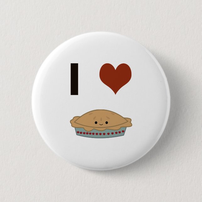 I heart (love) Pie 2 Inch Round Button (Front)