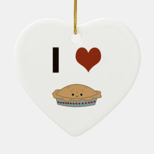 I heart (love) Pie Ceramic Ornament