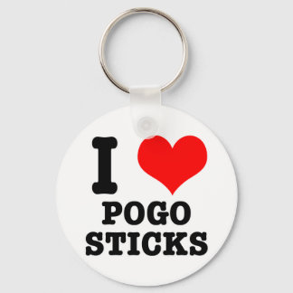 I HEART (LOVE) POGO STICKS KEYCHAIN