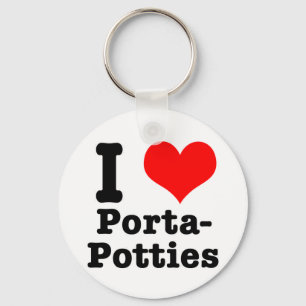 I HEART (LOVE) porta potties Keychain