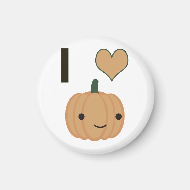 I heart (love) Pumpkin Magnet (Front)