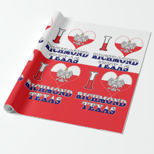 I Heart Love Richmond Texas Wrapping Paper