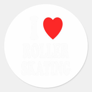 I Heart (love) Roller Skating Der Classic Round Sticker