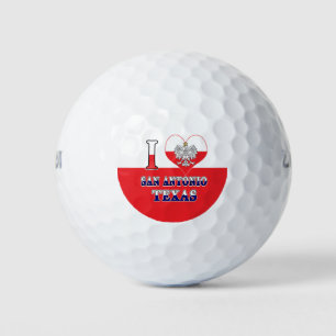 I Heart Love San Antonio Texas Golf Balls