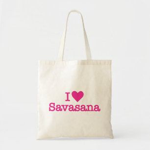 I heart love savasana yoga meditation tote