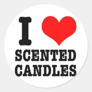 I HEART (LOVE) SCENTED CANDLES CLASSIC ROUND STICKER