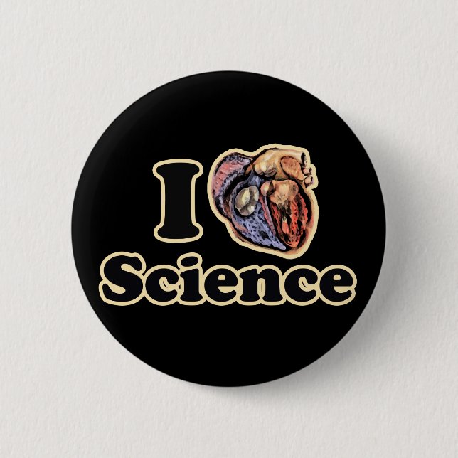 I Heart Love Science Anatomically Correct 2 Inch Round Button (Front)
