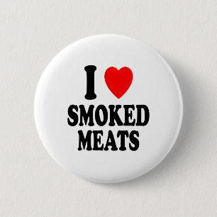 I Heart (love) Smoked Meats Bbq Outdoors Summer Sm 2 Inch Round Button