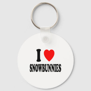 I Heart (love) Snowbunnies Skiing Snowboarding Att Keychain