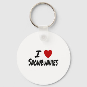 I Heart (love) Snowbunnies Skiing Snowboarding Att Keychain