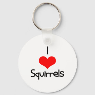 I Heart (Love) Squirrels Keychain