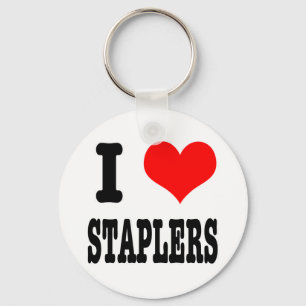 I HEART (LOVE) staplers Keychain