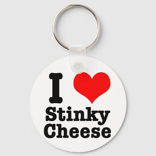 I HEART (LOVE) stinky cheese Keychain (Front)