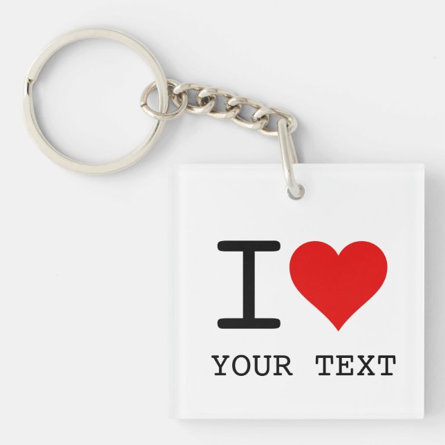 I Heart Love Template Keychain (Front)