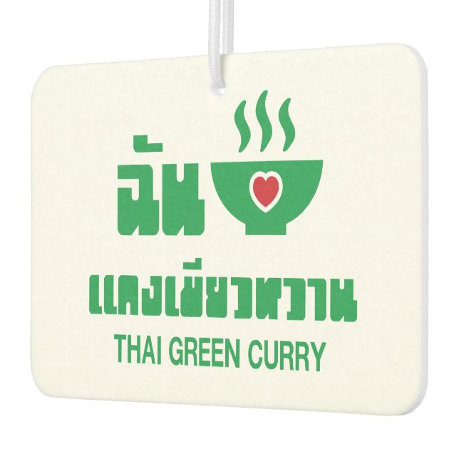 I Heart (Love) Thai Green Curry Air Freshener (Left)