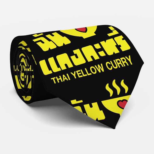 I Heart (Love) Thai Yellow Curry Tie (Rolled)