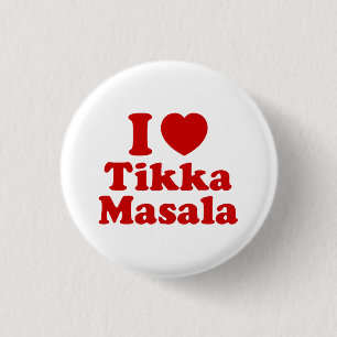 I Heart (Love) Tikka Masala 1 Inch Round Button