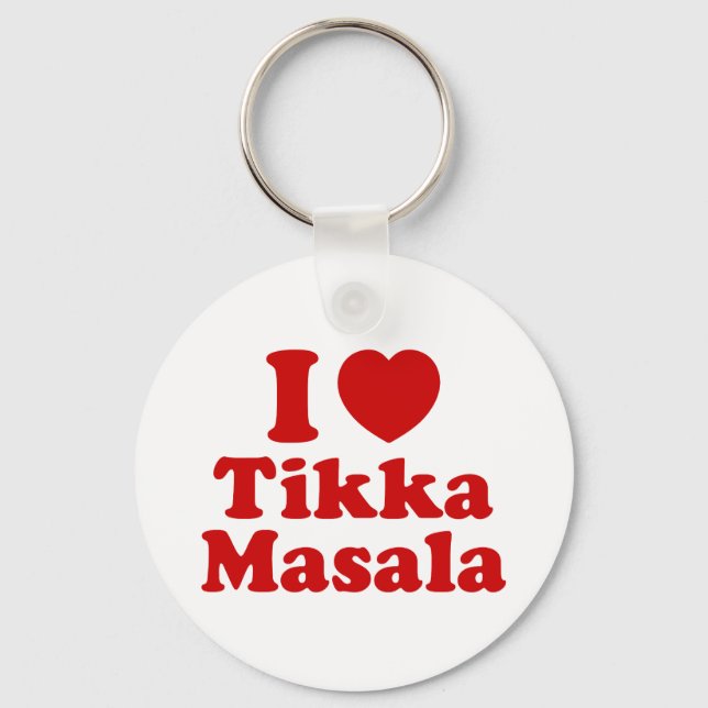 I Heart (Love) Tikka Masala Keychain (Front)