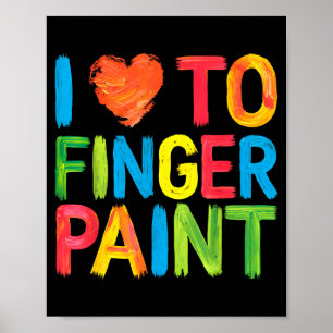 I Heart Love To Finger Paint Cute Couple Valentine Poster