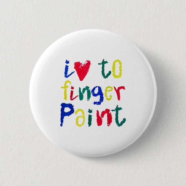 I Heart Love To Finger Paint - Funny Couple  2 Inch Round Button (Front)