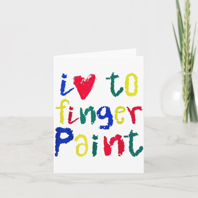 I Heart Love To Finger Paint - Funny Couple  Card (Front)