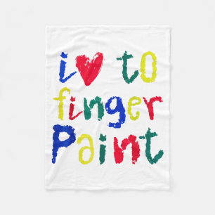 I Heart Love To Finger Paint - Funny Couple  Fleece Blanket